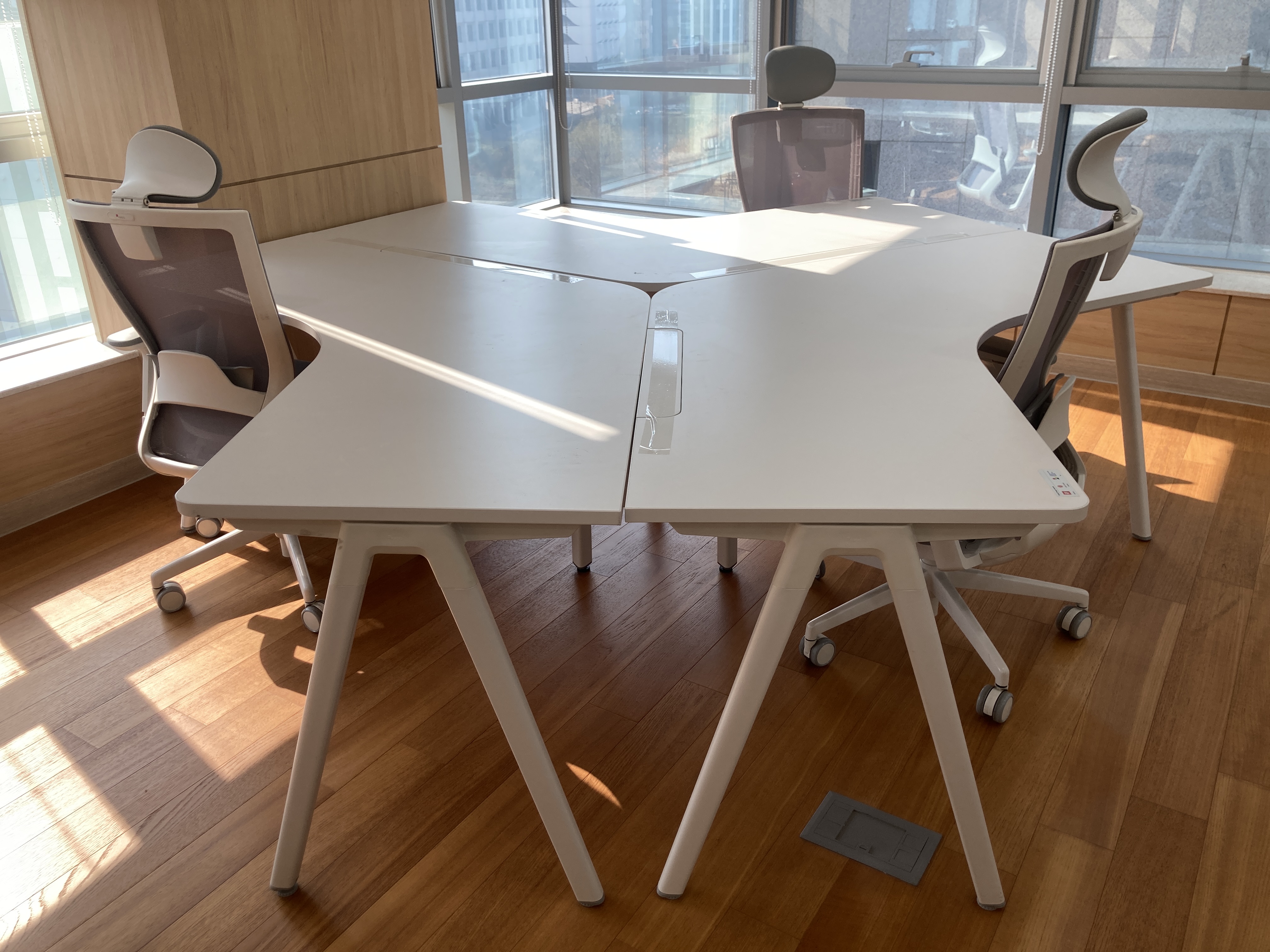 퍼시스  인에이블 120도책상[3인석기준 WW칼라]